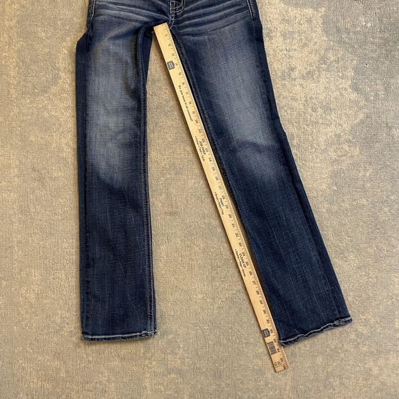 BKE Aiden Jeans Mens 27x34 Blue Dark Wash Straight Stretch Denim Pants Casual - Picture 6 of 14